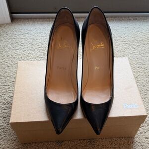 Christian Louboutin Black Leather Decollete